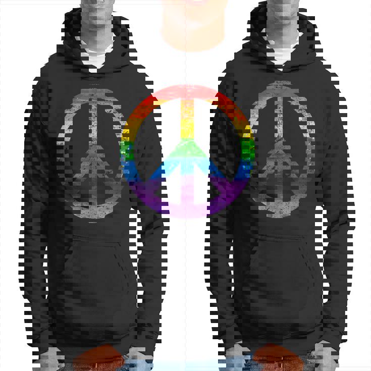 Simbolo Paz Hippie Bandera Lgbt Arcoiris Lesbian Gay Pride Sudadera