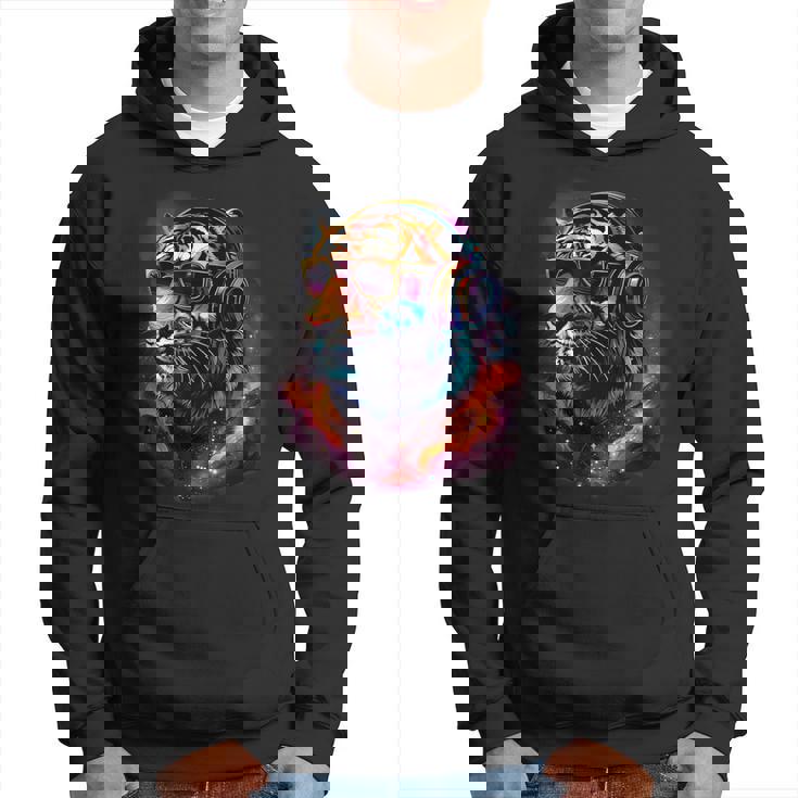 Tiger Dj テクノ Edm ミュージックヘッドフォン アートワーク ビートメーカー パーカー