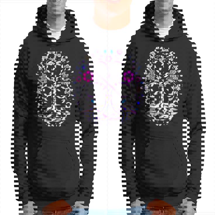 Triquetta ケルティック 保護ルーン 花とハート パーカー