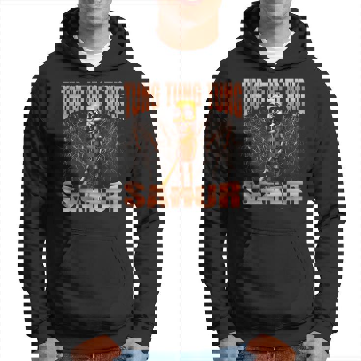 Tung Tung Tungahur 海賊版ブレインロットイタリアンブレインロットミーム パーカー