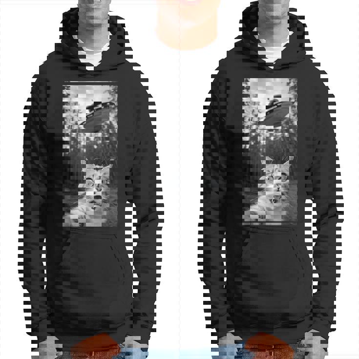 Ufoエイリアンと面白い猫の自撮り。 パーカー