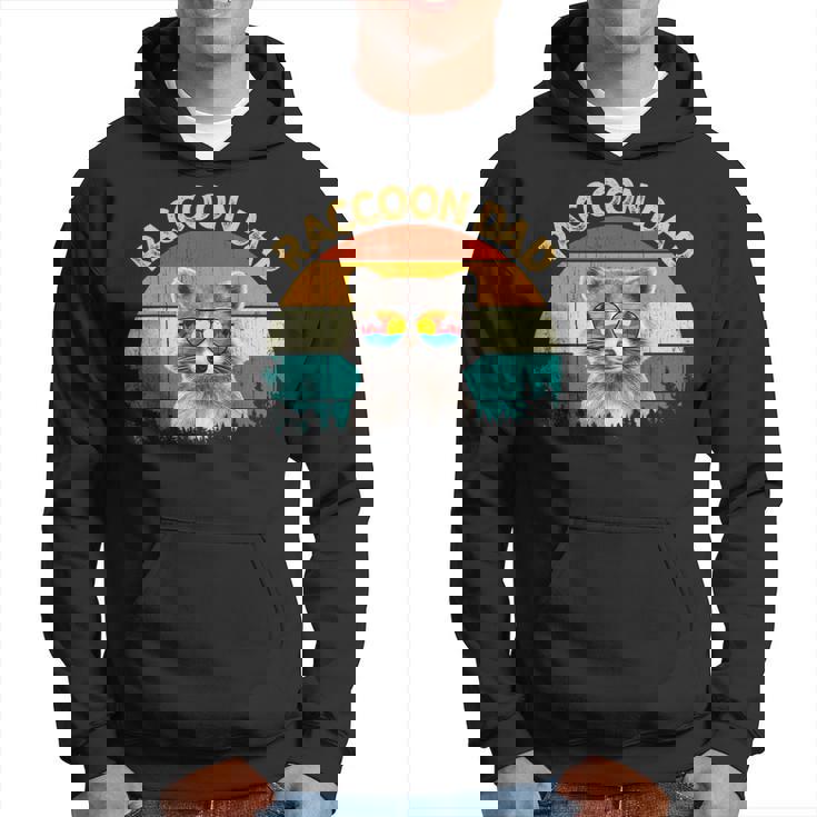 Vintage Retro Wild Animalummerunglass Common Raccoon Dad パーカー