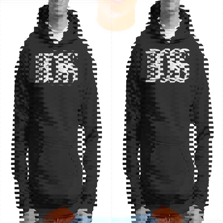 「The Real Boss」メンズ&レディース アンティーク調グラフィックtシャツ パーカー