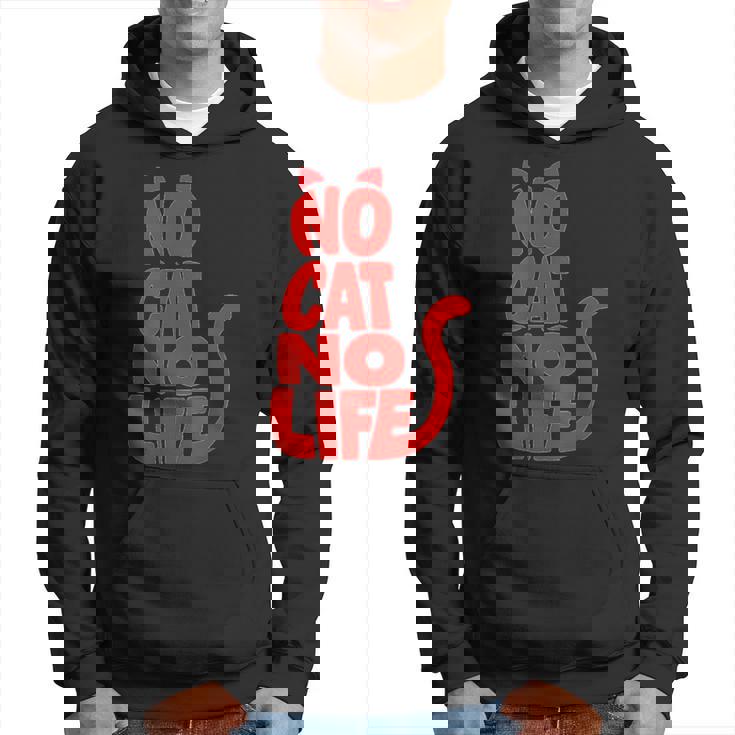 「No Cat No Life」シルエットキャット パーカー