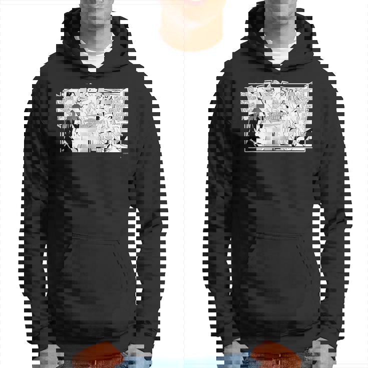 【白上フブキ】『ヤマト神想怪異譚』漫画コマtシャツ（本人セレクト 英語）黒 パーカー