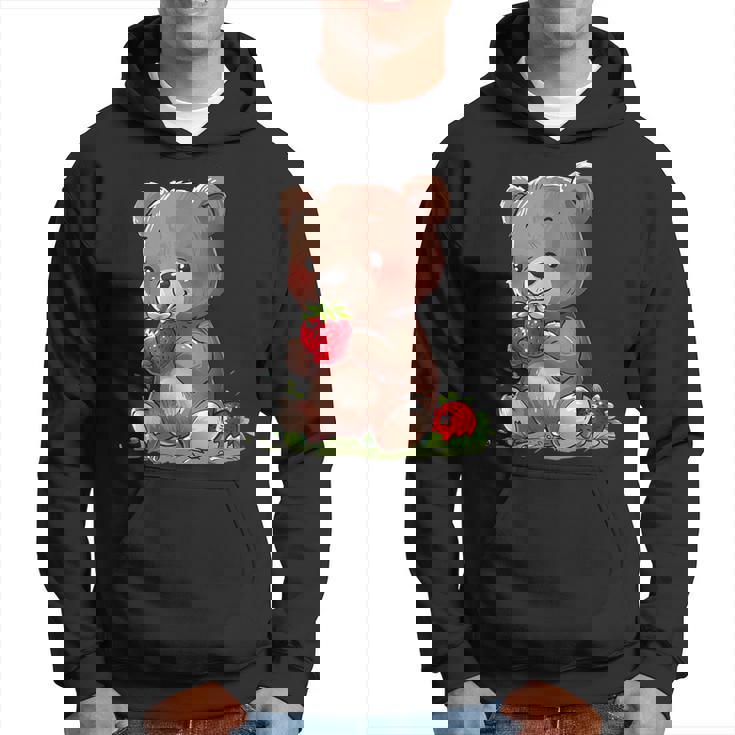 いちごくま かわいい くま 作品 描画 いちご フルーツ パーカー