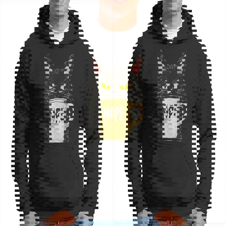 おかしな猫 コーヒーマグと黒猫 Nope パーカー