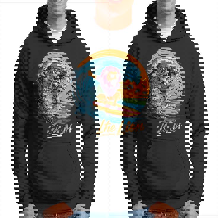 おもしろい ライオン サーフィン ライオン スポーツ サーファー 動物 恋人 夏 パーカー