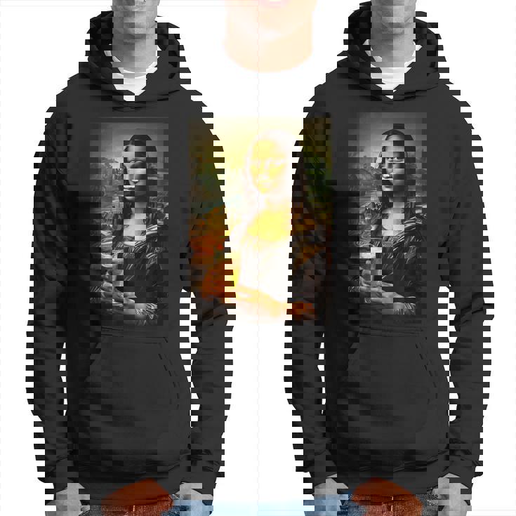 おもしろビールモナリザ絵画アートママパパ。 パーカー