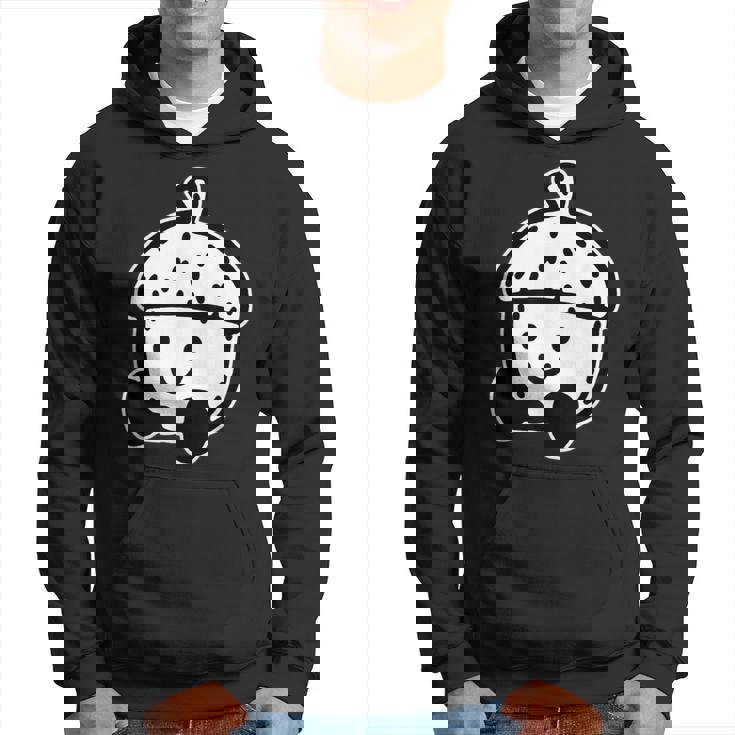 かわいい どんぐり 笑顔 ハッピー どんぐり ブラックワーク ミニマリスト パーカー