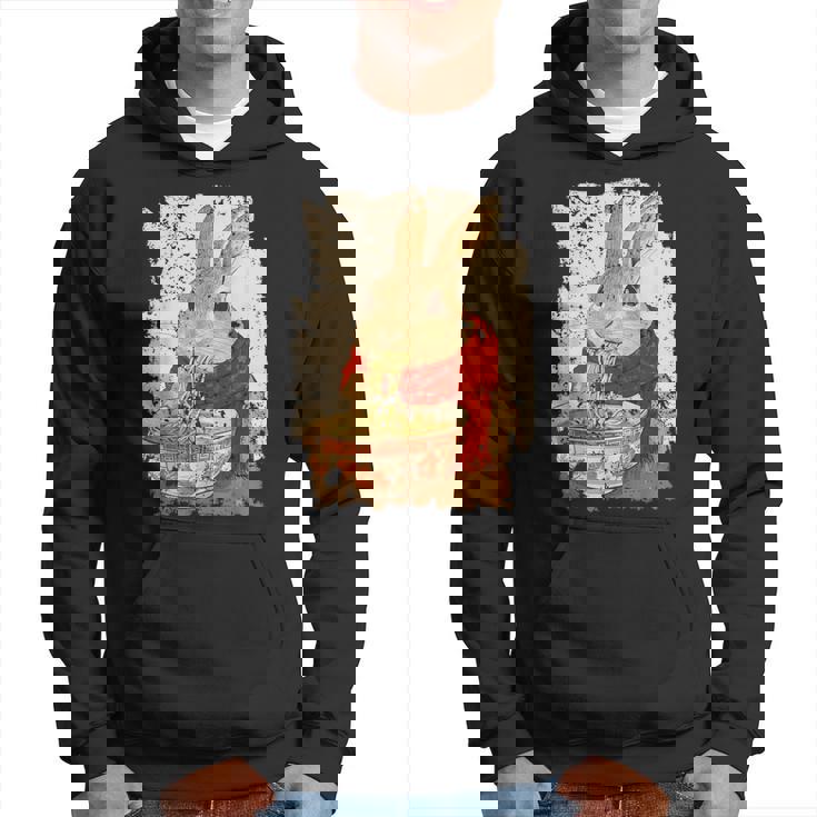 かわいいウサギが麺をすする パーカー