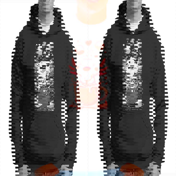 かわいいウーパールートル ホット チョコレート マシュマロ チョコレート ウーパールーパー パーカー