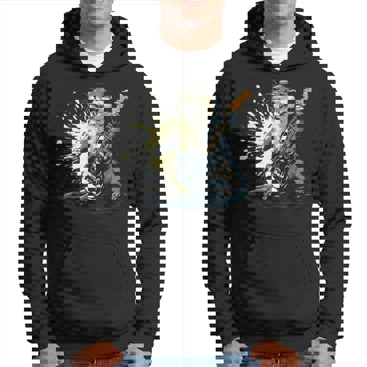 かわいいカワウソの顔のコスチューム エレキギター付き 音楽ファン向け パーカー