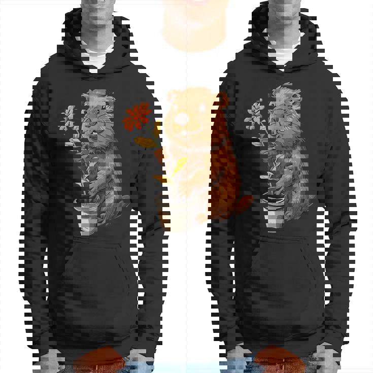 かわいいコスチューム愛好家のための鉢植えのハッピービーバー パーカー