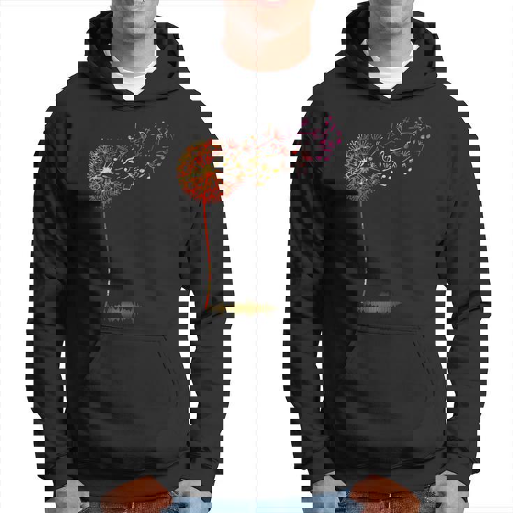 かわいいタンポポ 音符付き 花 男女兼用 音楽 パーカー