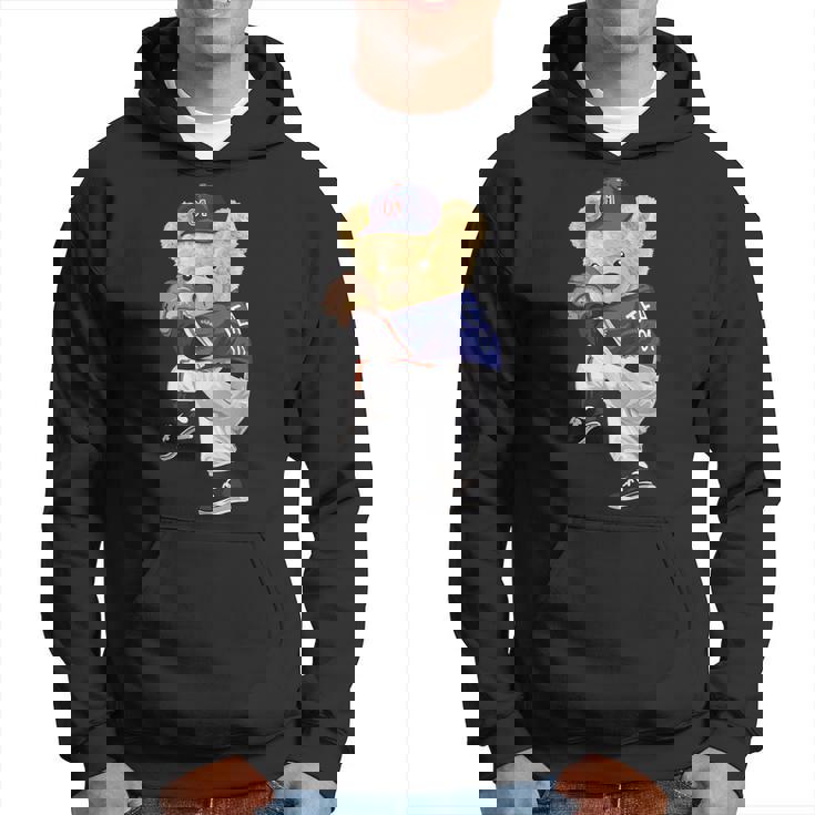 かわいいテディベア 野球ジャグ スウェットシャツ パーカー