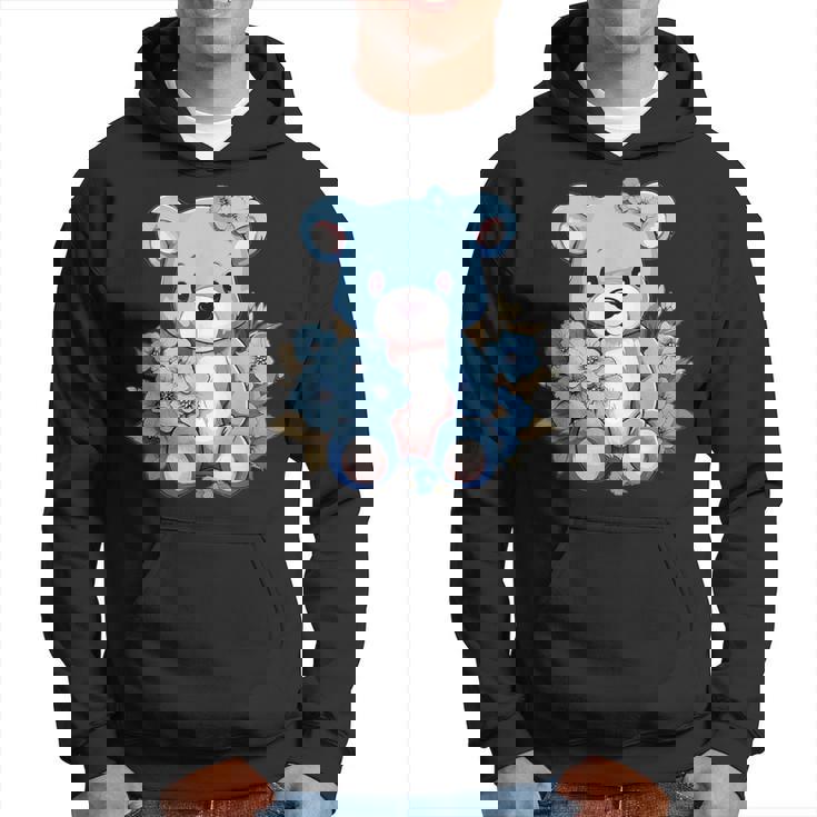 かわいいテディベアと花と一緒に I テディベア パーカー