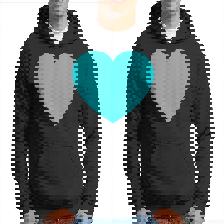 かわいいブルーターコイズハート パーカー