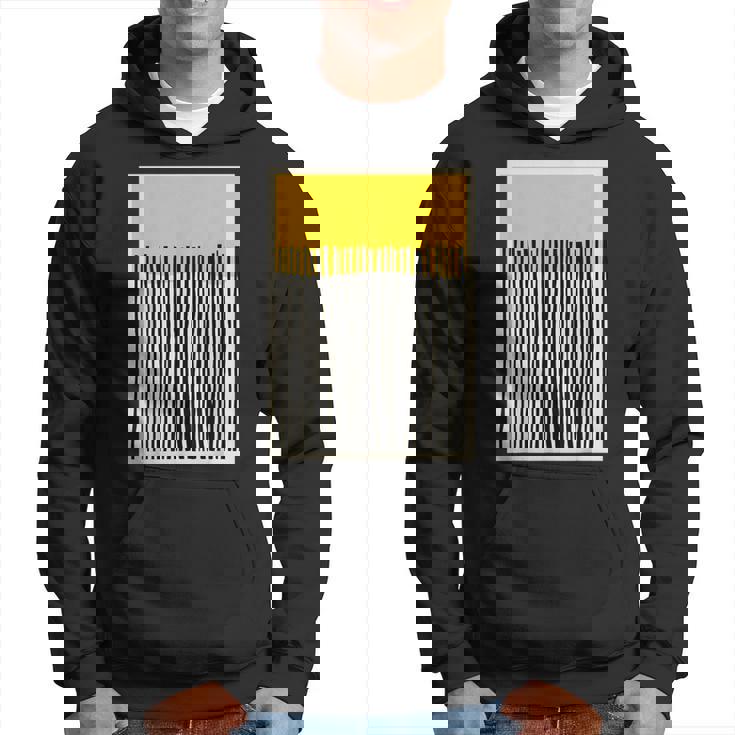 かわいいボーホーシックミニマリスト イエローベージュ ブラックラインストライプ パーカー