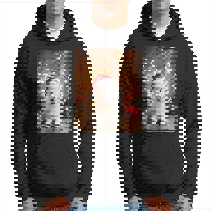 かわいい子犬の動物のクリスマス–サモエド犬のグラフィック パーカー