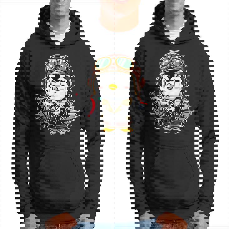 かわいい空飛ぶペンギン パイロット ヘルメット 飛行機 航空機 航空機 パーカー