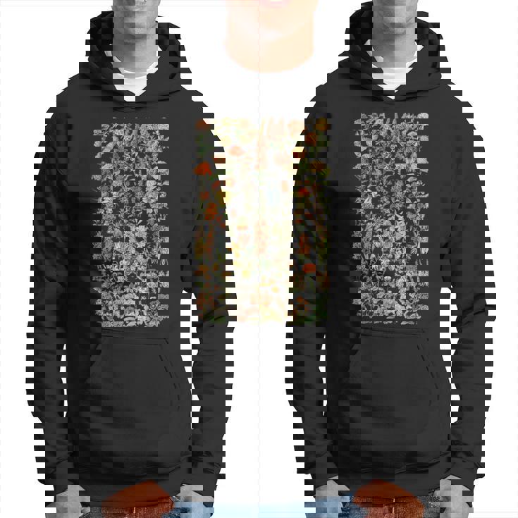 かわいい花 ビンテージ ボタニカル 花のイラスト パーカー