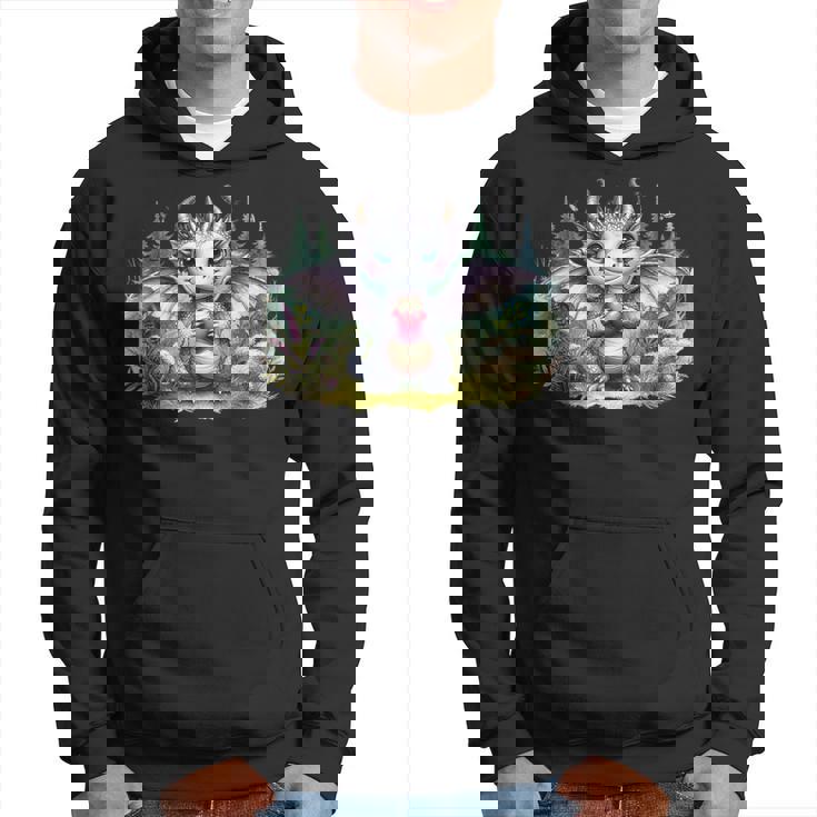 かわいい赤ちゃんドラゴンハート森林ファンタジー水彩ar パーカー