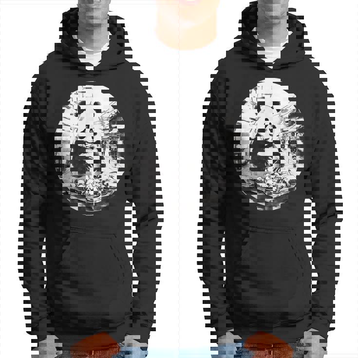 たこ焼き パンダ 水墨画 日本食 大阪 おもしろ 和風 動物 パーカー