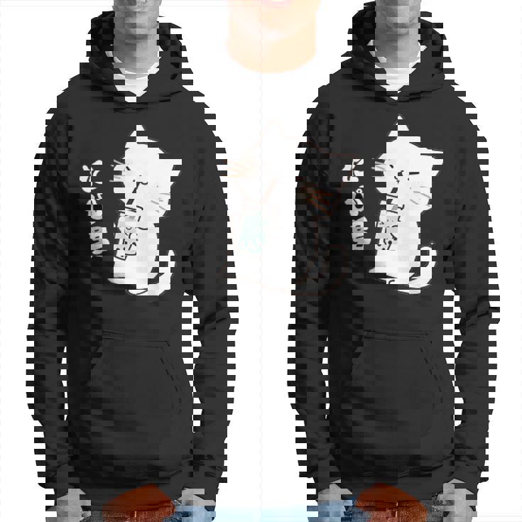 たぴ男ネコ – タピオカを飲む猫キャラデザインキッズから大人まで パーカー