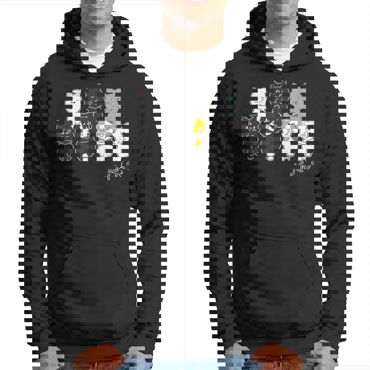 ねこさん『ウチノネコドコ』ハチワレ 黒猫 三毛猫 白猫 Neko【どうぶつフレンズ】フキゲンネコ 猫 動物 イラスト パーカー