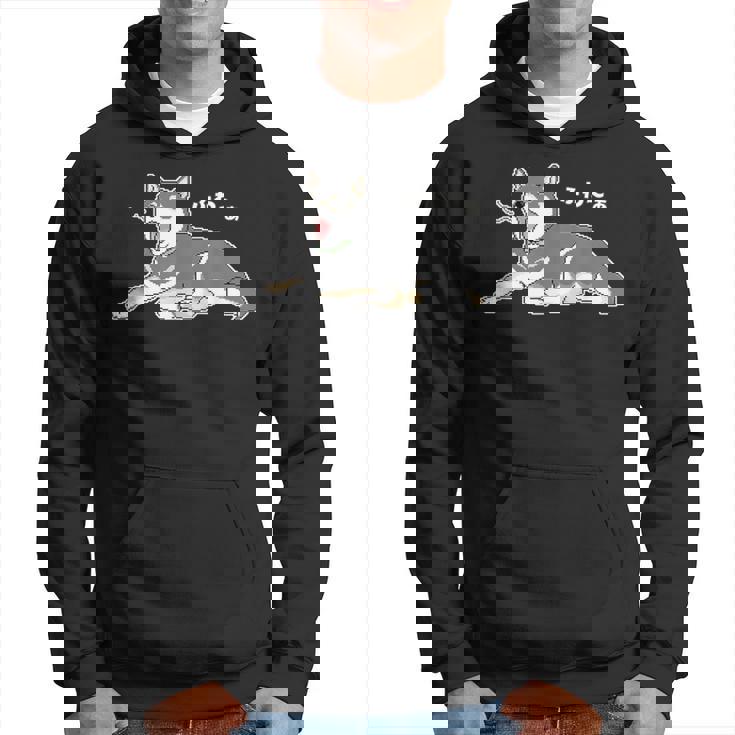 ふわーぁとあくびをする黒柴 柴犬のドット絵 パーカー