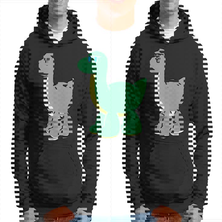 ゆるい恐竜のキャラクターイラスト_ブラキオサウルス パーカー