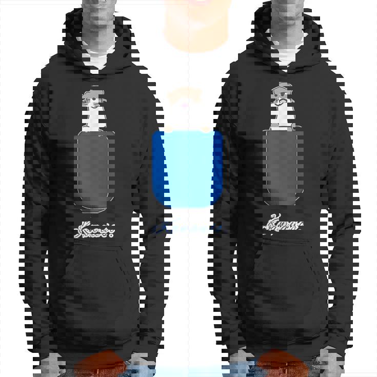 ゆるカワウソさん Otters オッターズ『いん ざ ぽけっと』（ブルーポケット）コツメカワウソ かわいい イラスト パーカー