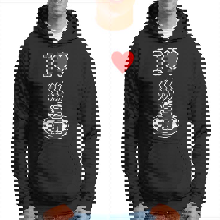 アイラブ・湯 イラスト【温泉】お風呂 マーク 銭湯 記号 ハート お土産 旅行 メッセージ・面白い デザイン パーカー