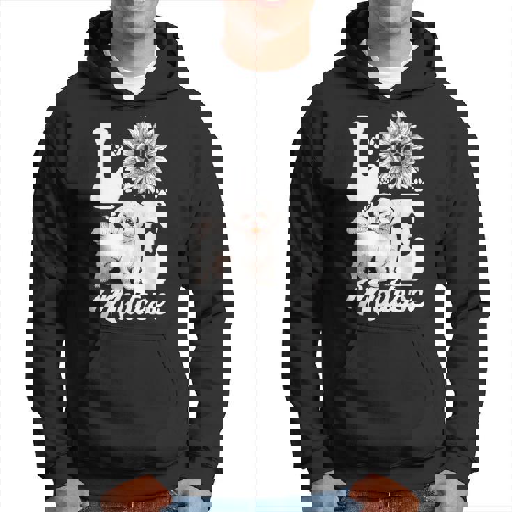 アイ・ラブ・マルチーズ・ドッグ・オーナー・ファニー・ポー・プリント・サンフラワー・ラバー パーカー