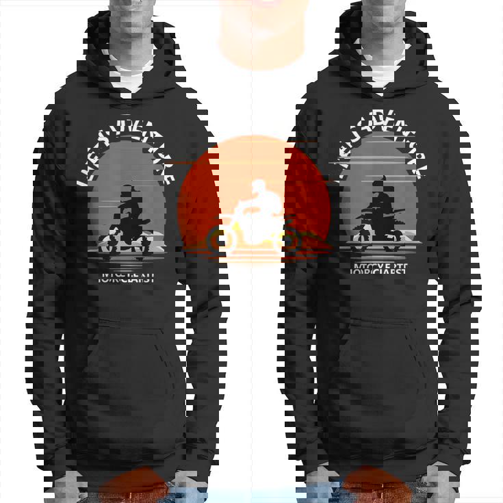 アドベンチャー バイク おもしろ オフロードバイク 人生は冒険だ ツーリング イラスト パーカー