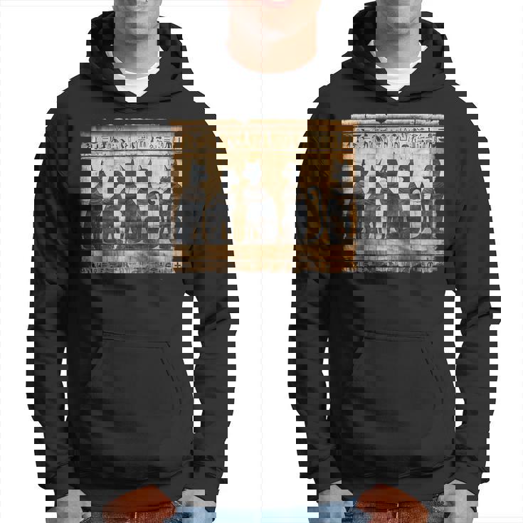 アヌビス 子猫 パピルス スクロール ピラミッド エジプトアート 猫 パーカー