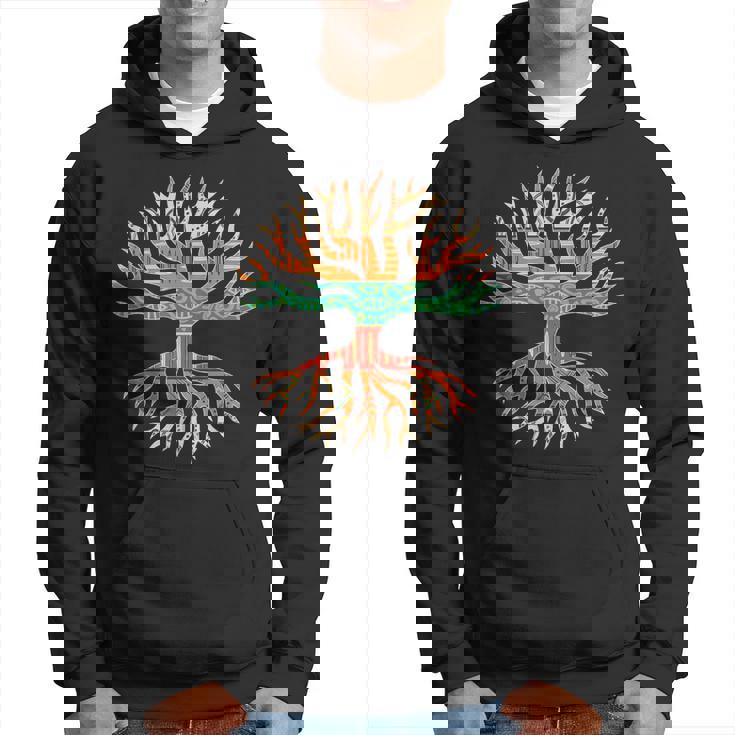 アフリカンパターンの木の根 黒史 パーカー