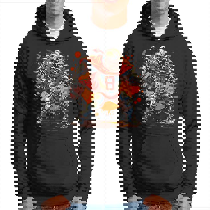 アメリカンフットボールのコスチュームを着たストロングナイト。 パーカー