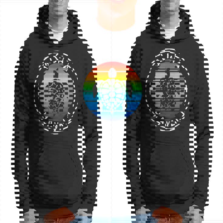 アロハ ハワイ ハワイアン ウミガメ ビーチ オーシャン レインボー ホヌ パーカー