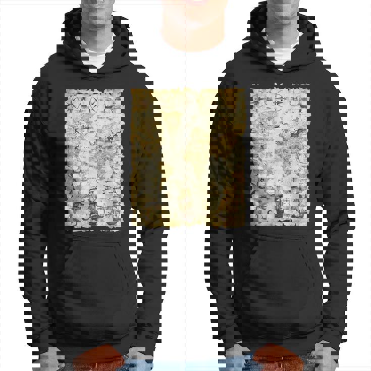 アンティーク地図 海の生き物 海賊 パーカー