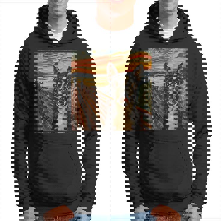 アート、面白いボストン テリア パーカー