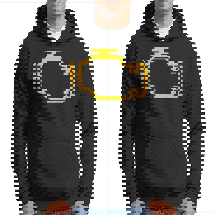 イエローチェックエンジンライト付きtシャツ パーカー