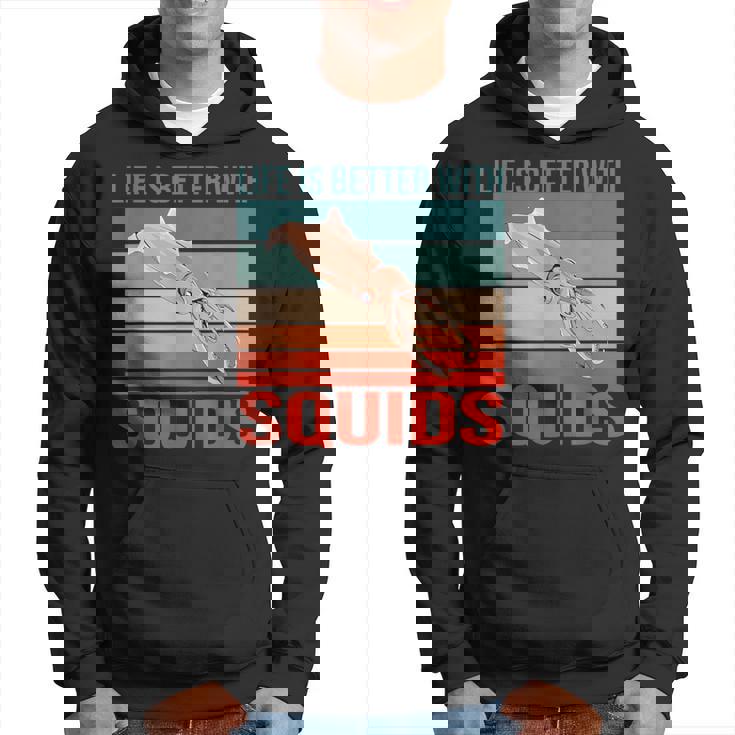 イカ ライフ・イズ・ベター 烏賊 イカ パーカー