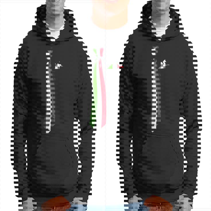 イタリア国旗ネクタイ愛国国旗 パーカー