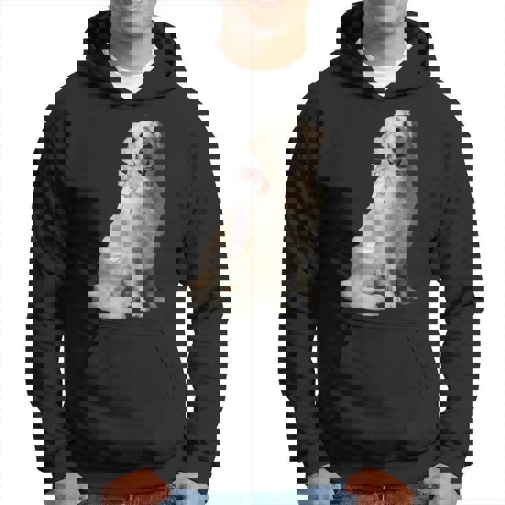 イングリッシュクリーム ゴールデンレトリバー 子犬 ピンク リボン クリーン ガール パーカー