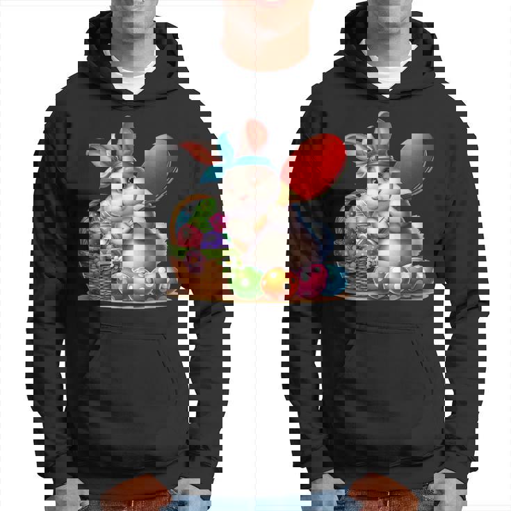 イースターバニー卓球ウサギイースターエッグ卓球 パーカー