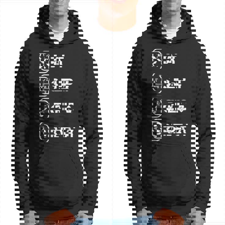 イート・スリープ・チェロ・リピート パーカー