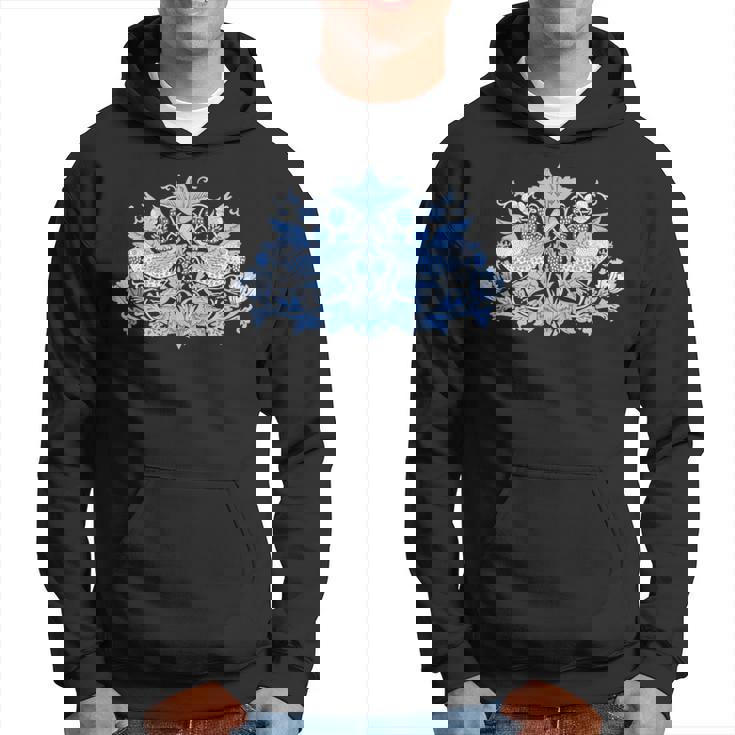 ウィリアム・モリス ストロベリー泥棒 鳥 ブルー パーカー