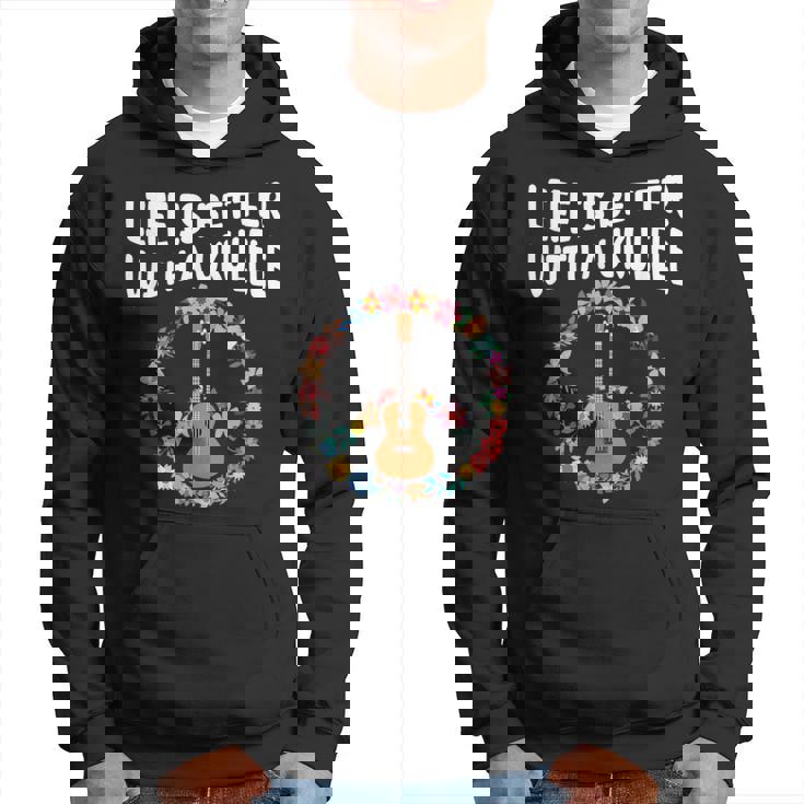 ウクレレで人生はもっと良い-ウクレレ愛好家 パーカー